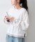 【接触冷感/ドット柄あり】フェイクレイヤードシアースラブ刺繍オーバーTee