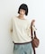 【接触冷感/ドット柄あり】フェイクレイヤードシアースラブ刺繍オーバーTee