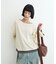 【接触冷感/ドット柄あり】フェイクレイヤードシアースラブ刺繍オーバーTee