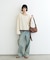 【接触冷感/ドット柄あり】フェイクレイヤードシアースラブ刺繍オーバーTee