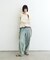 【接触冷感/ドット柄あり】フェイクレイヤードシアースラブ刺繍オーバーTee