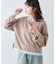 【接触冷感/ドット柄あり】フェイクレイヤードシアースラブ刺繍オーバーTee