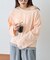 【接触冷感/ドット柄あり】フェイクレイヤードシアースラブ刺繍オーバーTee