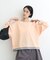 【接触冷感/ドット柄あり】フェイクレイヤードシアースラブ刺繍オーバーTee