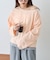 【接触冷感/ドット柄あり】フェイクレイヤードシアースラブ刺繍オーバーTee