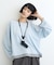 【接触冷感/ドット柄あり】フェイクレイヤードシアースラブ刺繍オーバーTee