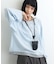 【接触冷感/ドット柄あり】フェイクレイヤードシアースラブ刺繍オーバーTee