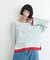 【接触冷感/ドット柄あり】フェイクレイヤードシアースラブ刺繍オーバーTee