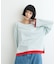 【接触冷感/ドット柄あり】フェイクレイヤードシアースラブ刺繍オーバーTee