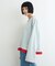 【接触冷感/ドット柄あり】フェイクレイヤードシアースラブ刺繍オーバーTee