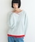 【接触冷感/ドット柄あり】フェイクレイヤードシアースラブ刺繍オーバーTee