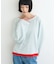 【接触冷感/ドット柄あり】フェイクレイヤードシアースラブ刺繍オーバーTee
