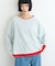 【接触冷感/ドット柄あり】フェイクレイヤードシアースラブ刺繍オーバーTee