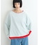【接触冷感/ドット柄あり】フェイクレイヤードシアースラブ刺繍オーバーTee
