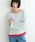 【接触冷感/ドット柄あり】フェイクレイヤードシアースラブ刺繍オーバーTee