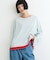 【接触冷感/ドット柄あり】フェイクレイヤードシアースラブ刺繍オーバーTee