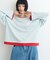 【接触冷感/ドット柄あり】フェイクレイヤードシアースラブ刺繍オーバーTee