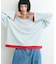 【接触冷感/ドット柄あり】フェイクレイヤードシアースラブ刺繍オーバーTee