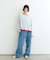 【接触冷感/ドット柄あり】フェイクレイヤードシアースラブ刺繍オーバーTee