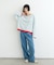 【接触冷感/ドット柄あり】フェイクレイヤードシアースラブ刺繍オーバーTee