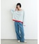 【接触冷感/ドット柄あり】フェイクレイヤードシアースラブ刺繍オーバーTee