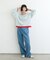 【接触冷感/ドット柄あり】フェイクレイヤードシアースラブ刺繍オーバーTee