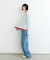 【接触冷感/ドット柄あり】フェイクレイヤードシアースラブ刺繍オーバーTee