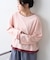【接触冷感/ドット柄あり】フェイクレイヤードシアースラブ刺繍オーバーTee