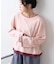【接触冷感/ドット柄あり】フェイクレイヤードシアースラブ刺繍オーバーTee