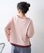 【接触冷感/ドット柄あり】フェイクレイヤードシアースラブ刺繍オーバーTee