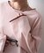 【接触冷感/ドット柄あり】フェイクレイヤードシアースラブ刺繍オーバーTee