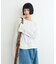【接触冷感/ドット柄あり】フェイクレイヤードシアースラブ刺繍オーバーTee