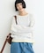 【接触冷感/ドット柄あり】フェイクレイヤードシアースラブ刺繍オーバーTee