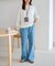 【接触冷感/ドット柄あり】フェイクレイヤードシアースラブ刺繍オーバーTee