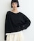 【接触冷感/ドット柄あり】フェイクレイヤードシアースラブ刺繍オーバーTee