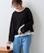 【接触冷感/ドット柄あり】フェイクレイヤードシアースラブ刺繍オーバーTee