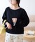 【接触冷感/ドット柄あり】フェイクレイヤードシアースラブ刺繍オーバーTee