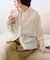 襟付きプリーツカットレースシアーカーデ