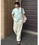 【ユニセックス】【接触冷感】ジャガードタックストレートパンツ