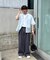 【ユニセックス】【接触冷感】ジャガードタックストレートパンツ