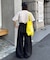 【UNISEX】【プラスサイズあり】接触冷感配色ステッチカーブパンツ