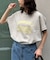 アシッド加工裏毛フレンチスリーブロゴトップス