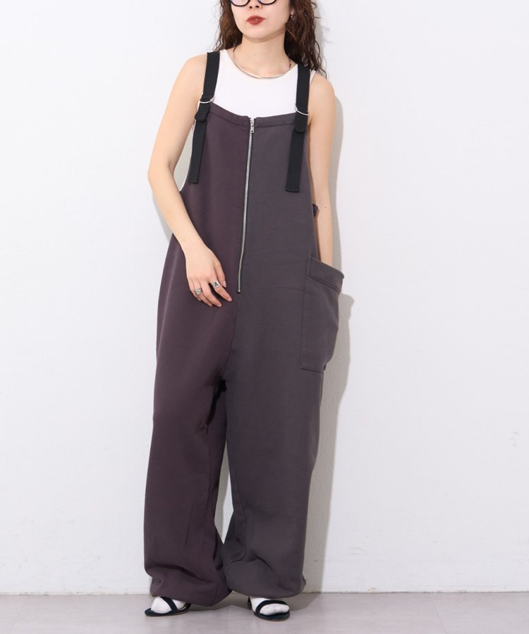 【etsinta】スウェットオーバーサロペット