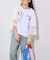 【etsinta】袖レースリメイク切替カレッジTee