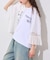 【etsinta】袖レースリメイク切替カレッジTee