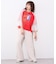 【etsinta】袖レースリメイク切替カレッジTee