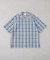 【ユニセックス】パナマクロス半袖チェックシャツ
