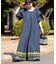 【Aguni】綿麻裾刺繍サロペット