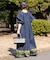 【Aguni】綿麻裾刺繍サロペット