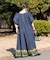 【Aguni】綿麻裾刺繍サロペット